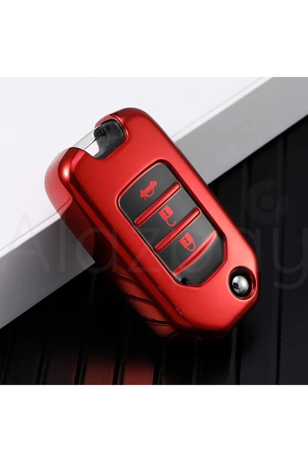 Honda Compatible Civic, Accord, Cr-V, Hr-V, Glossy Tpu Key Case Cover (Red)