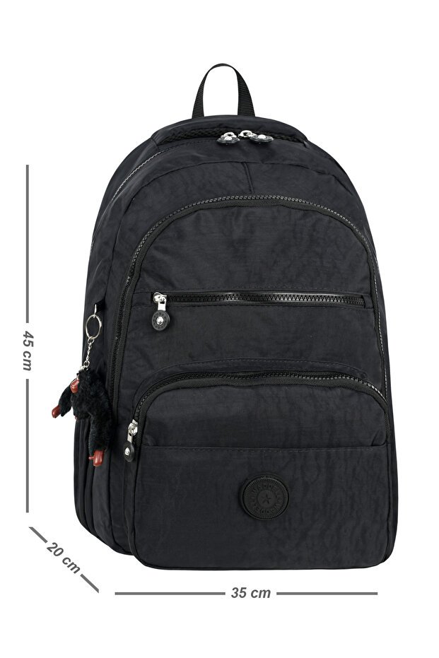 Waddell Black Licensed Water Resistant Crinkle Unisex Daily Backpack-1002