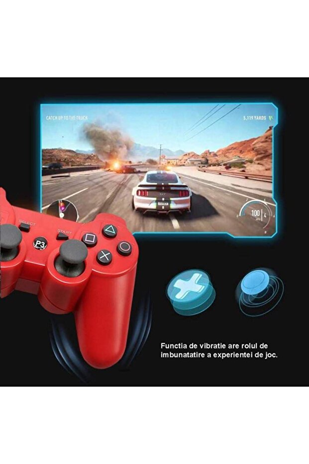 PSIII Wireless Gaming Controller, Red - 5