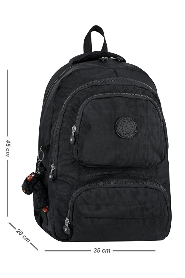 Waddell Black Licensed Water Resistant Crinkle Unisex Daily Backpack-1002