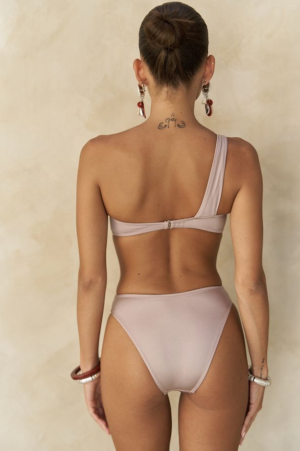 Balisya Tek Omuz Asimetrik Lila Bikini Üstü - 5