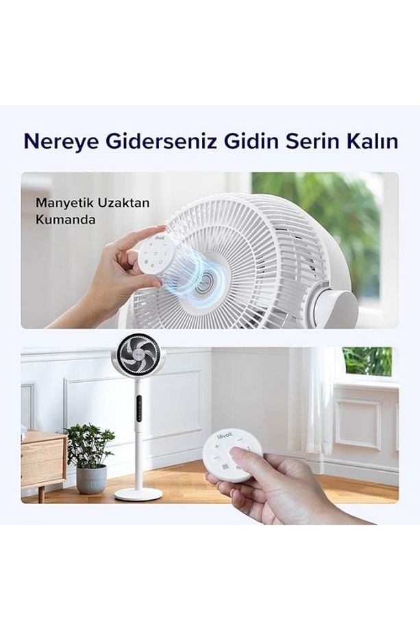 Levoit 20Db Ayaklı Fan, Sessiz, Sensörlü Ve Uzaktan Kumandalı, Salınımlı, Saatte 2465 Metreküp Hava - 6