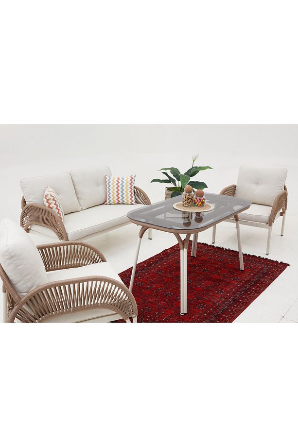 Comfort İp Örgü Bahçe Balkon Oturma Grubu (2+1+1+M) - 7