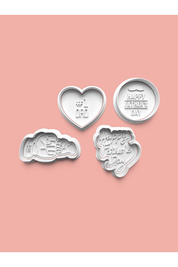Father's Day Cookie Mold and Sugar Dough Mold Set of 4