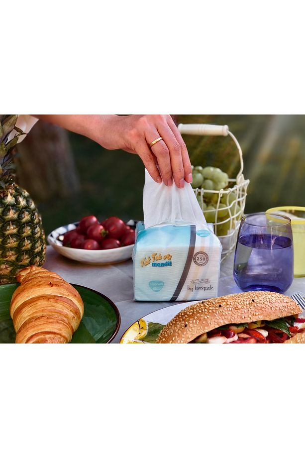Çek Çek Al Poşet Mendil (Peçete) 250 Yaprak 10'lu Paket(250*10=2500 Yaprak) - 3