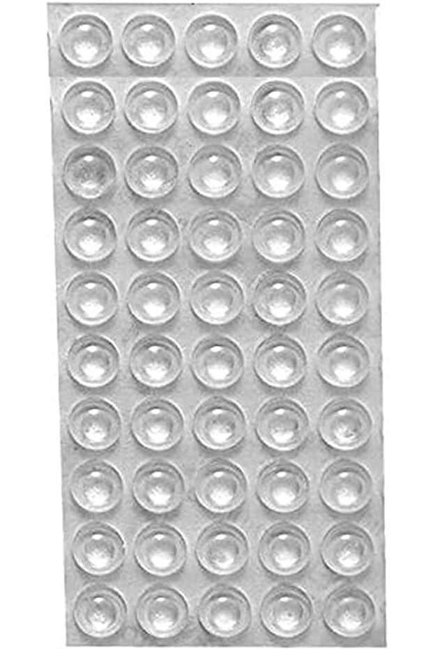 50 Pieces 10Mm X 4Mm Clear Anti Slip Silica Gel Rubber Door Bumper Damper - Hemispherical Shape Shoc