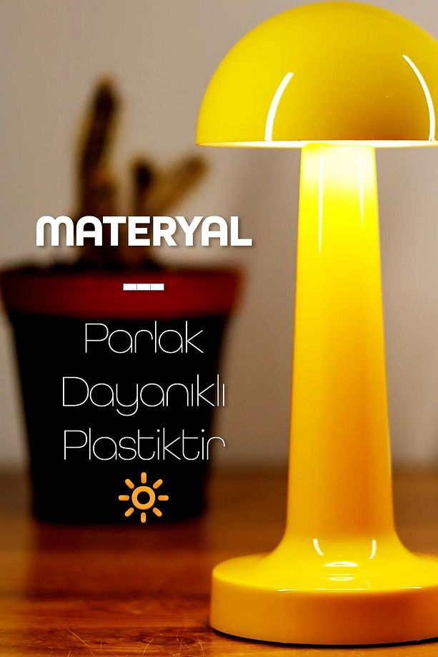 Dokunmatik Şarjlı Masa Lambası 3 MOD İskandinav Mantar Çalışma Okuma Işığı Lamba - 7