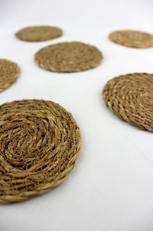 6 Lı Hasır Çay Altlığı Çay Tabak 10,5cm - 2