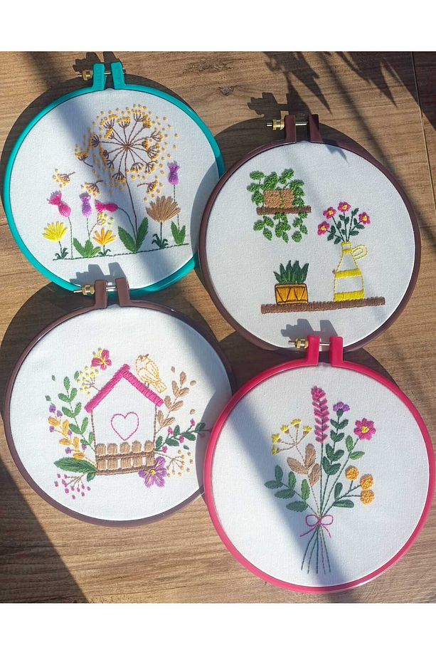 Çiçeklerin Büyüsü Modern Nakış Kiti (SET-1) - 2