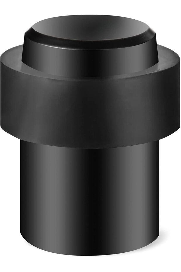 Stainless Steel Cylindrical Floor Mount Door Stop with Soft Rubber - Heavy Duty Durable Door Stopper