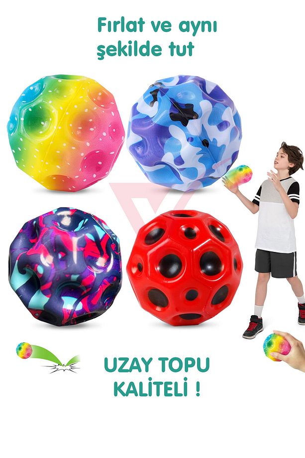 Uzay Topu 3 Lü Süper Set - Kalitel & Marka & Ekonomik | Yüksek zıplama gücü - 4