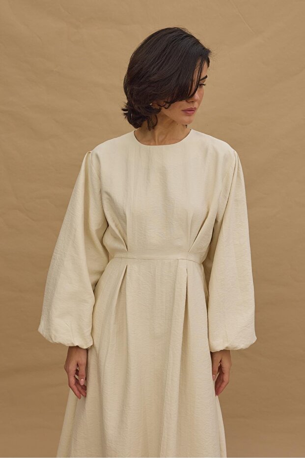 Beli Pensli Elbise Krem - 2