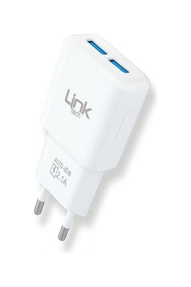 LİNK-TECH 5 W 2.1 A BEYAZ DUAL PORT USB-A ŞARJ ADAPTÖRÜ - 1