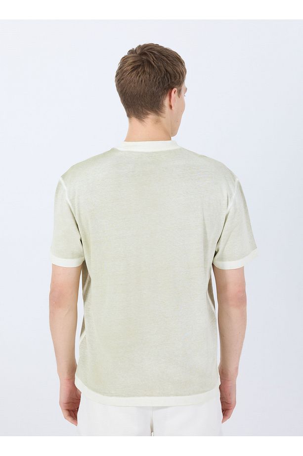 Bisiklet Yaka Desenli Haki Erkek T-Shirt M5GI70I3Z14A82C SS CN INSIDE SPRAY - 5