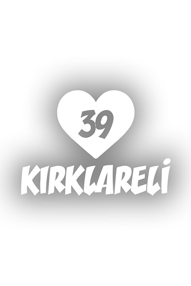 Heart 39 Kırklareli Car Sticker 17X17 cm White