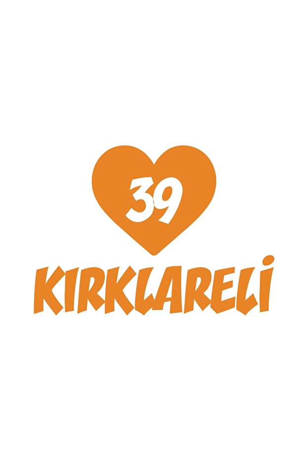 Heart 39 Kırklareli Car Sticker 17X17 cm Orange