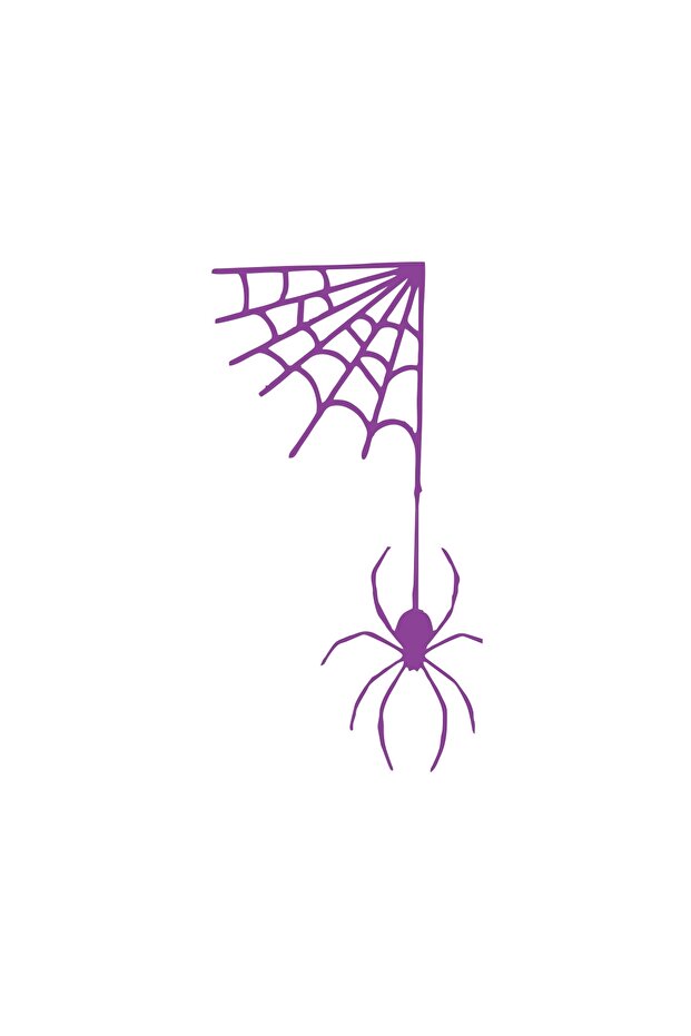 Spider Hanging from the Network Car Sticker 17X17 cm Purple