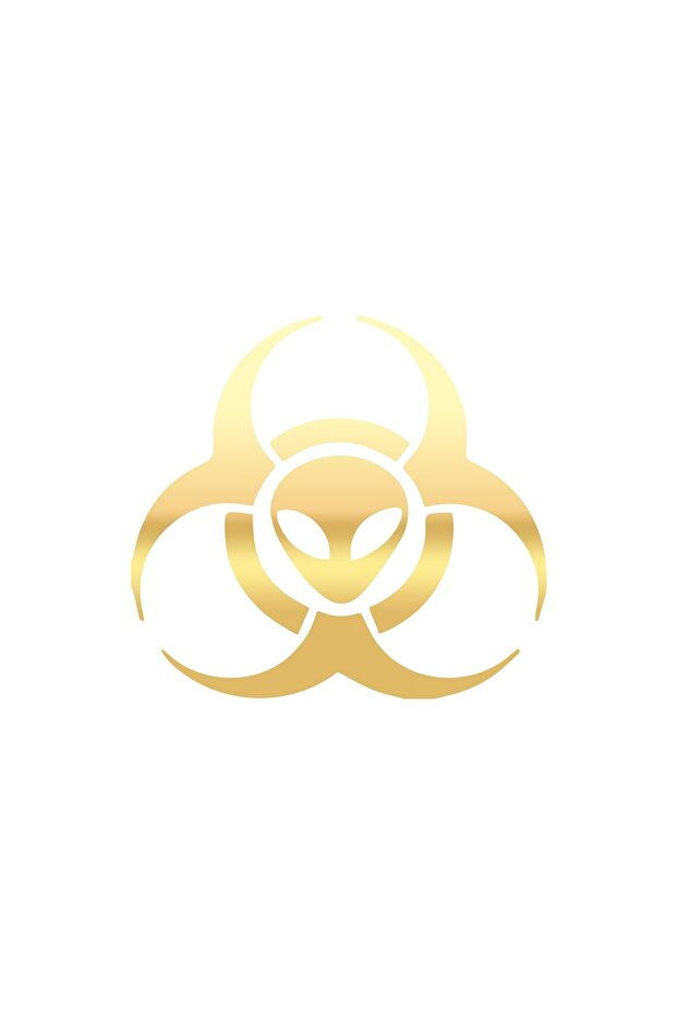 Biological Alien Danger Car Sticker 17X17 cm Gold
