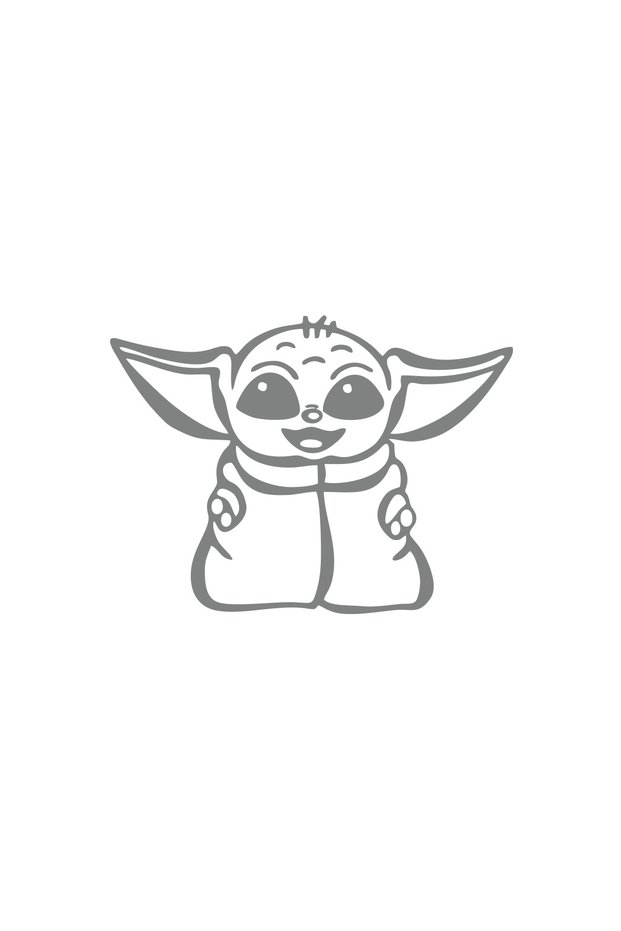Baby Yoda Car Sticker 17X17 cm Gray