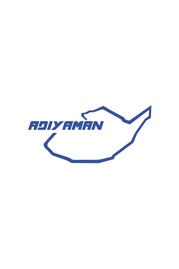 Adiyaman Map Car Sticker 17X17 cm Blue