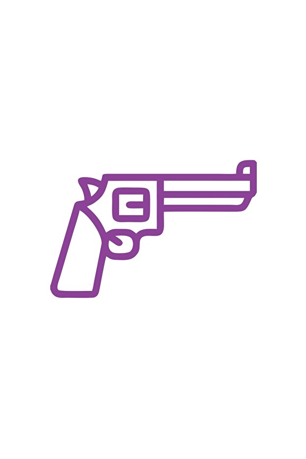Pistol Car Sticker 17X17 cm Purple