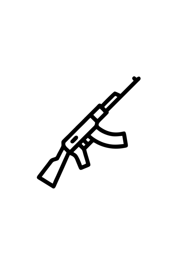 Ak47 Car Sticker 17X17 cm Black