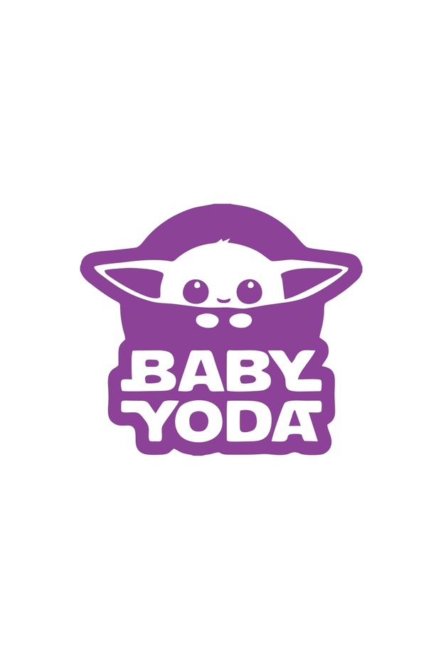 Baby Yoda Car Sticker 17X17 cm Purple