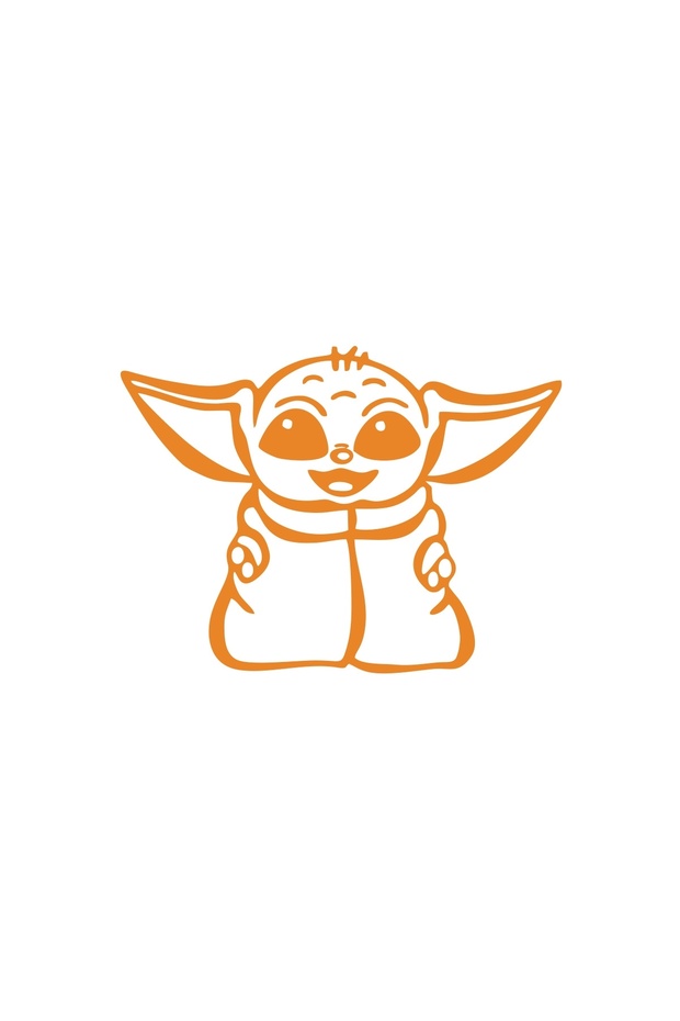 Baby Yoda Car Sticker 17X17 cm Orange