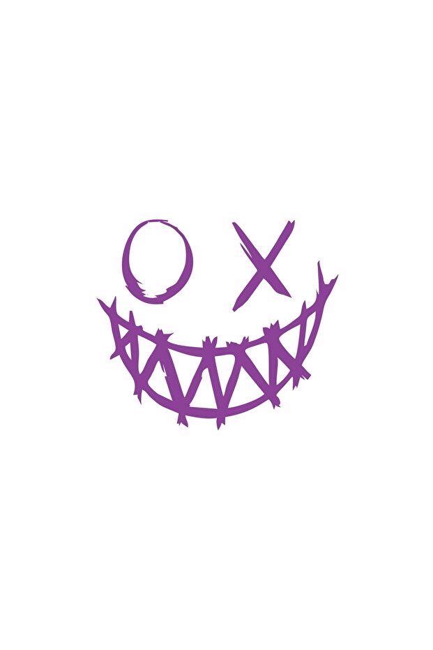 Devil Smiling Face Car Sticker 17X17 cm Purple