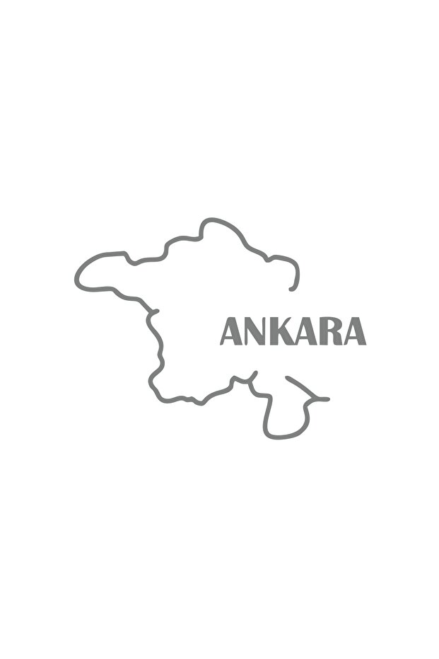 Ankara Map Car Sticker 17X17 cm Gray