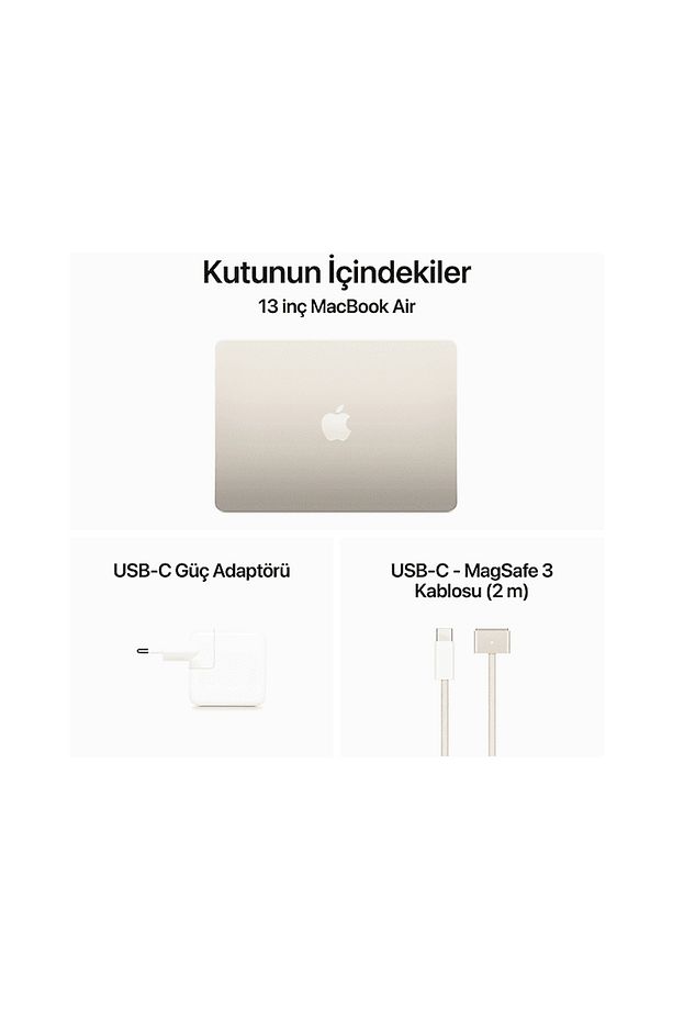 MC9K4TU/A/MacBook Air/Apple M3 İşlemci/8 Çekirdek CPU/10Çekirdek GPU/24GB RAM/512GB SSD/15,3"/ - 8