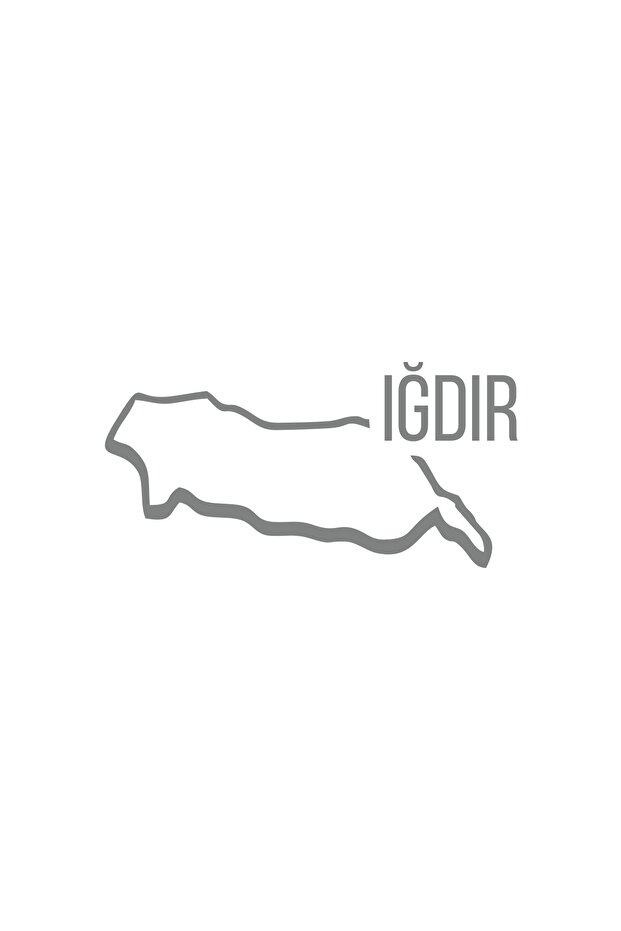 Iğdır Map Car Sticker 17X17 cm Gray