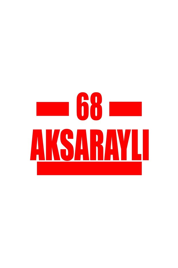68 Aksaraylı Car Sticker 17X17 cm Red