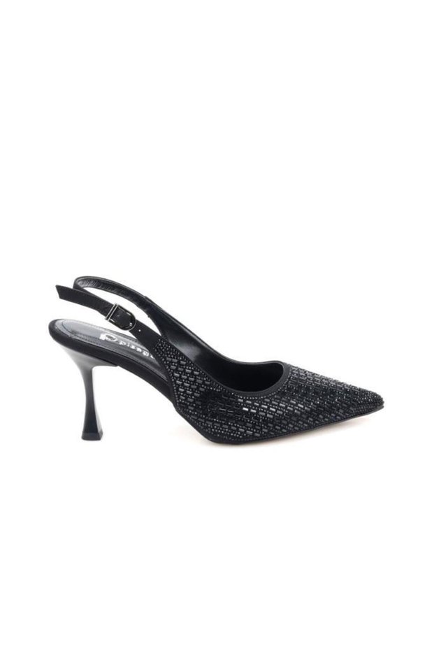 Pythagoras Ps-31971 8 cm Heeled Women's Stone Open Back Stiletto Evening Dress Shoes