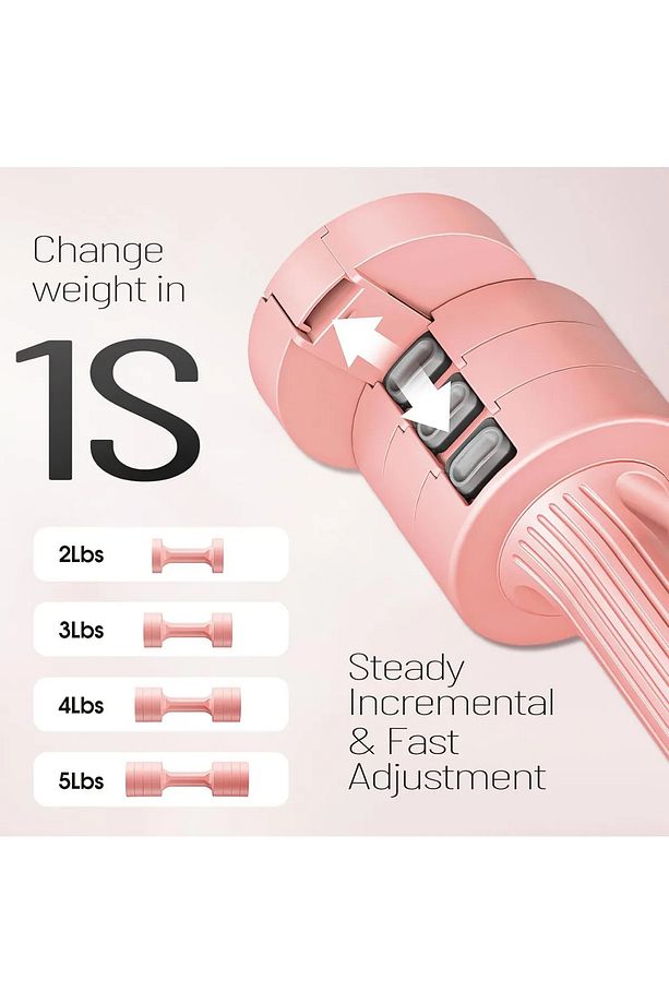 Kadınlar için Ayarlanabilir El Dambıl 5 LB Dambıl 2'li Set, 4'ü 1 Arada Küçük Dambıl Seti - 3