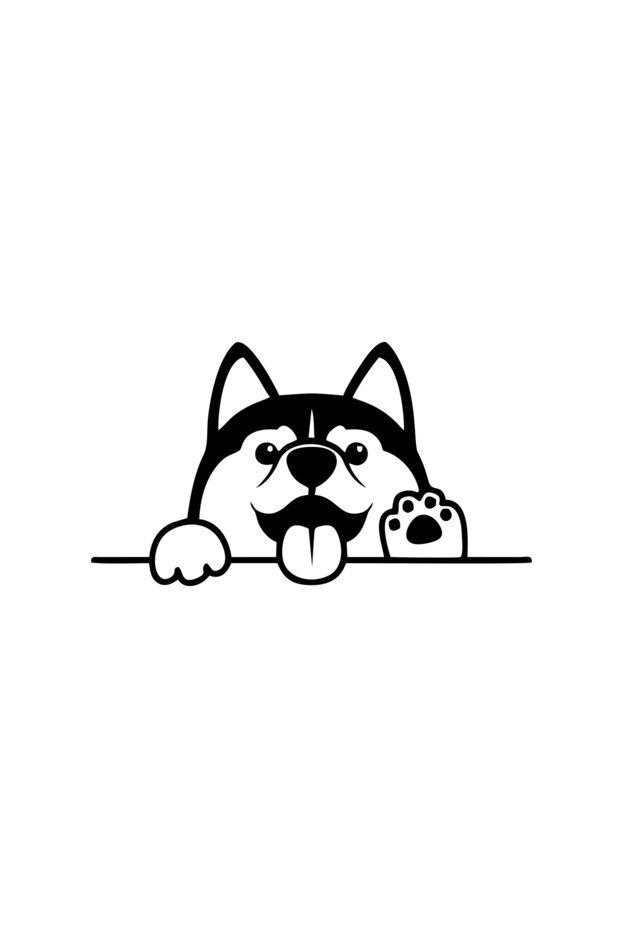 Dog Waving Car Sticker 17X17 cm Black