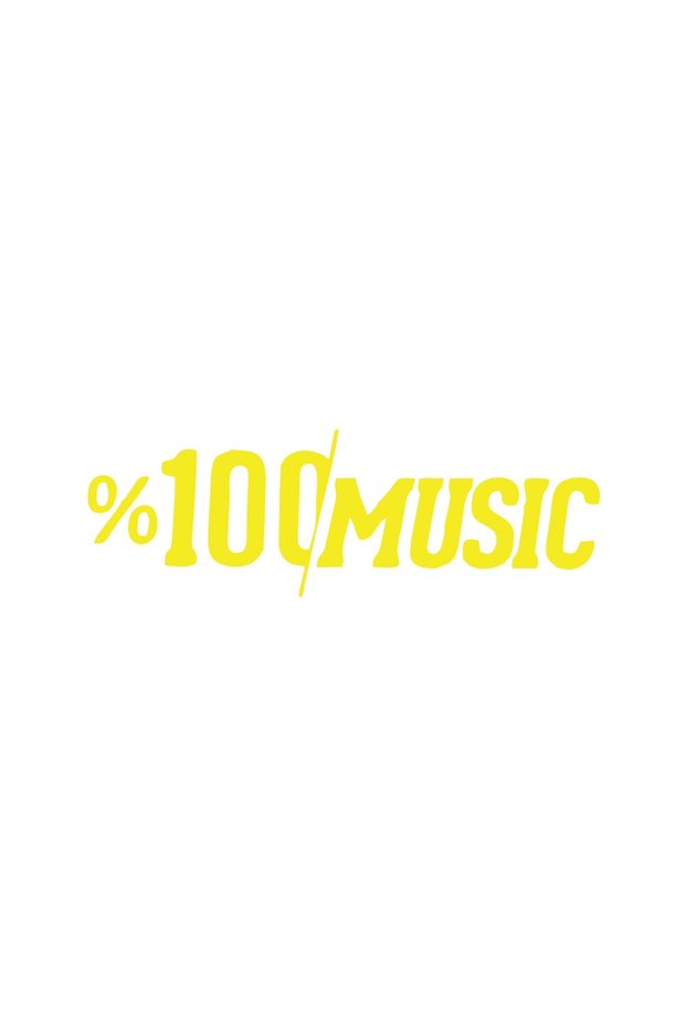 100% Music Car Sticker 17X17 cm Yellow