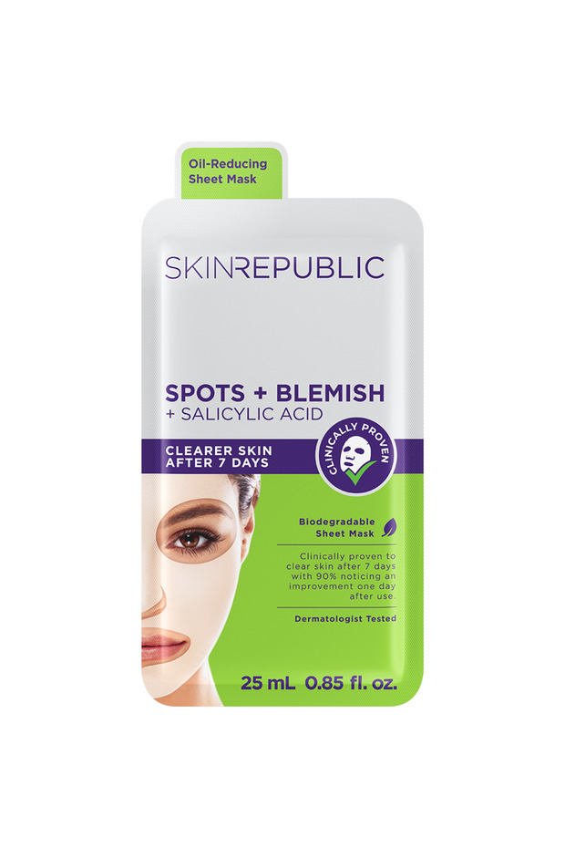 Skin Republic Spots + Blemish Face Mask with Salicylic Acid (25ml) – Clears Spots and Blemishes