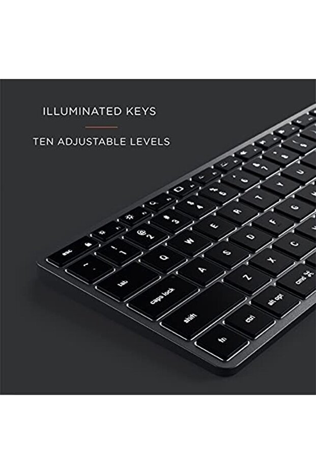 Slim X2 Bluetooth Backlit Keyboard With Numeric Keypad – Illuminated Keys & Multi-Device S - 8