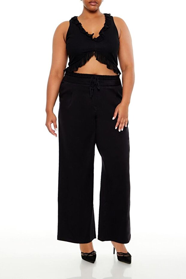 Plus Size Straight Pantolon - 2