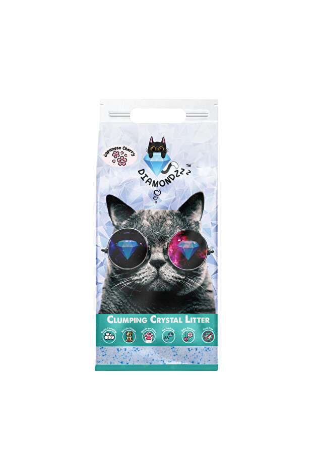 NutraPet Diamondzzz Clumping Cat Litter Silica Gel Japanese Cherry - 2.7kg