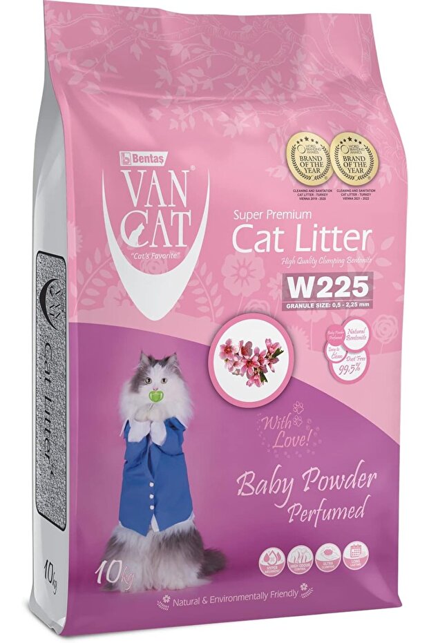 Van Cat White Bentonite Clumping Cat Litter Baby Powder 10Kg Cat Litter