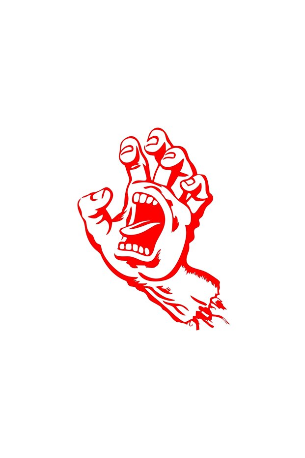 Scary Hand Sticker 17X17 cm Red