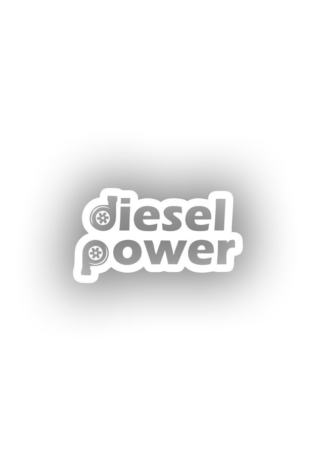 Diesel Power Sticker 17X17 cm White