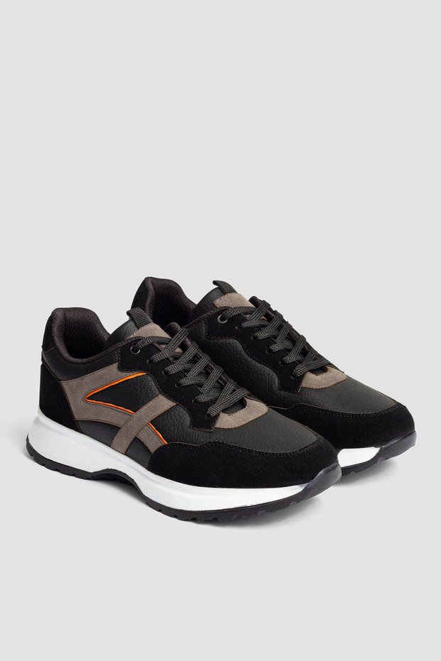 Black Color Orthopedic Sole Sports Daily Casual Men's Shoes 5432