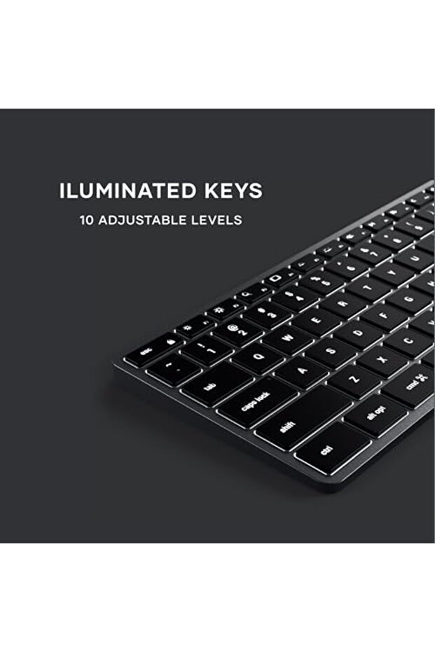 Slim X3 Bluetooth Backlit Keyboard With Numeric Keypad – Illuminated Keys & Multi-Device S - 8