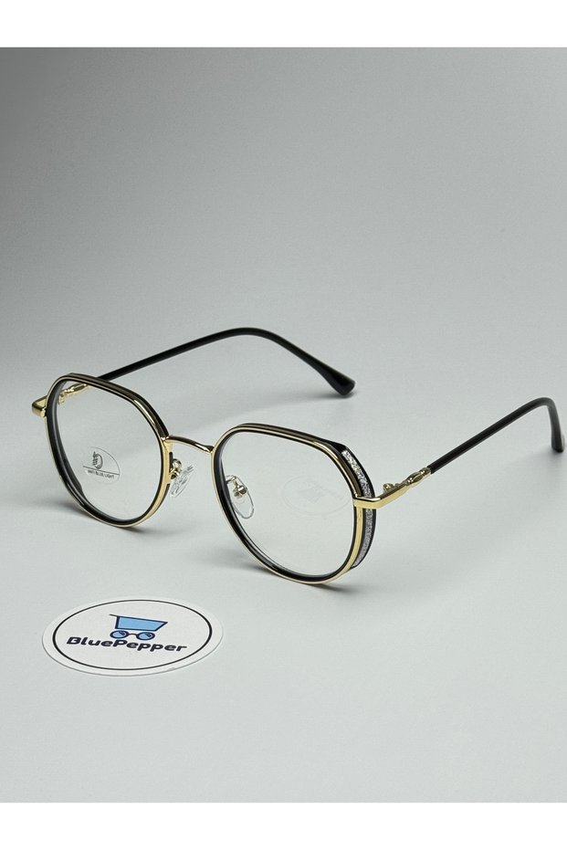 Simy Blue Light Protection Glasses Blueblock Metal Frame Edges Glossy 50-19-147