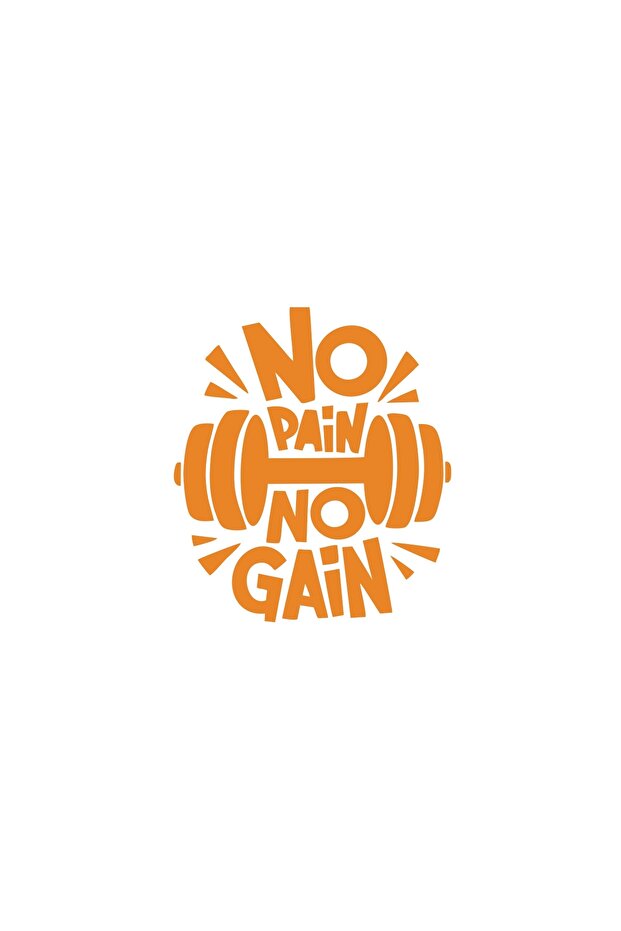 No Pai No Gain Gym Sticker 17X17 cm Orange