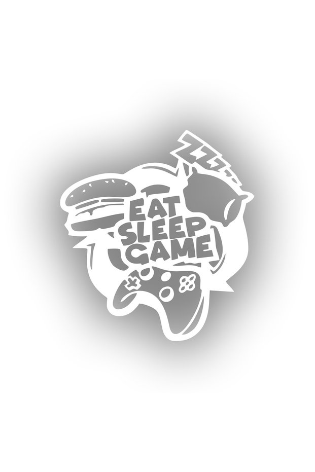 Eat Sleep Game Sticker 17X17 cm White