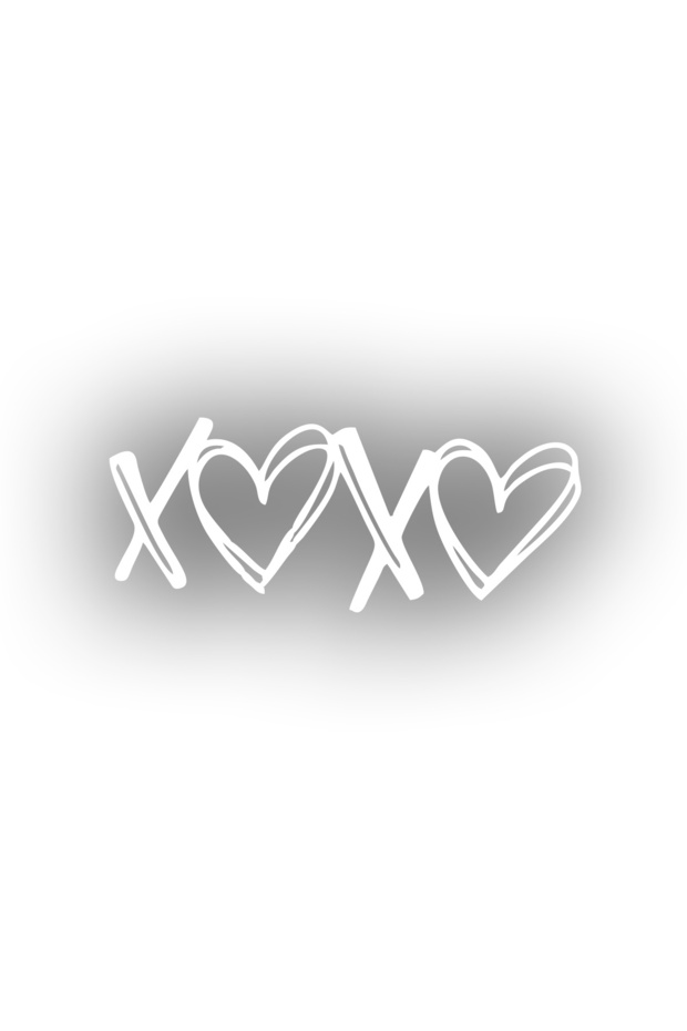 ملصق XOXO على شكل قلب مقاس 17 × 17 سم باللون الأبيض